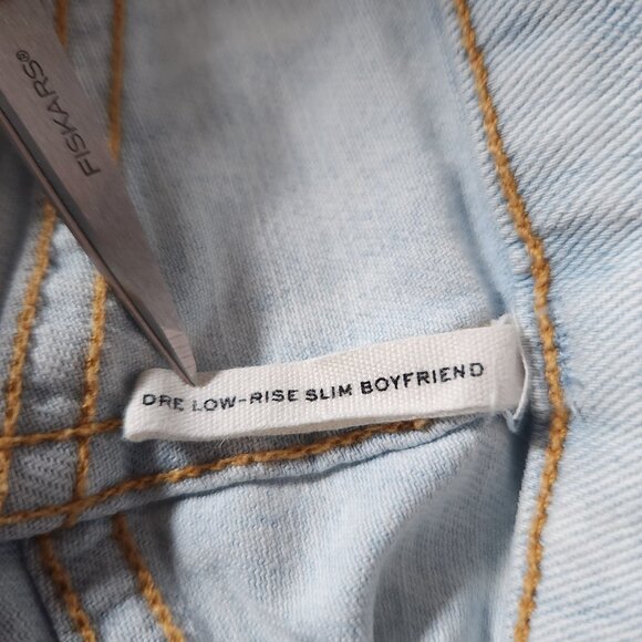 Rag & Bone Womens Low Rise Slim Boyfriend Jeans 26 Light Wash Distressed Raw Hem - Picture 4 of 16